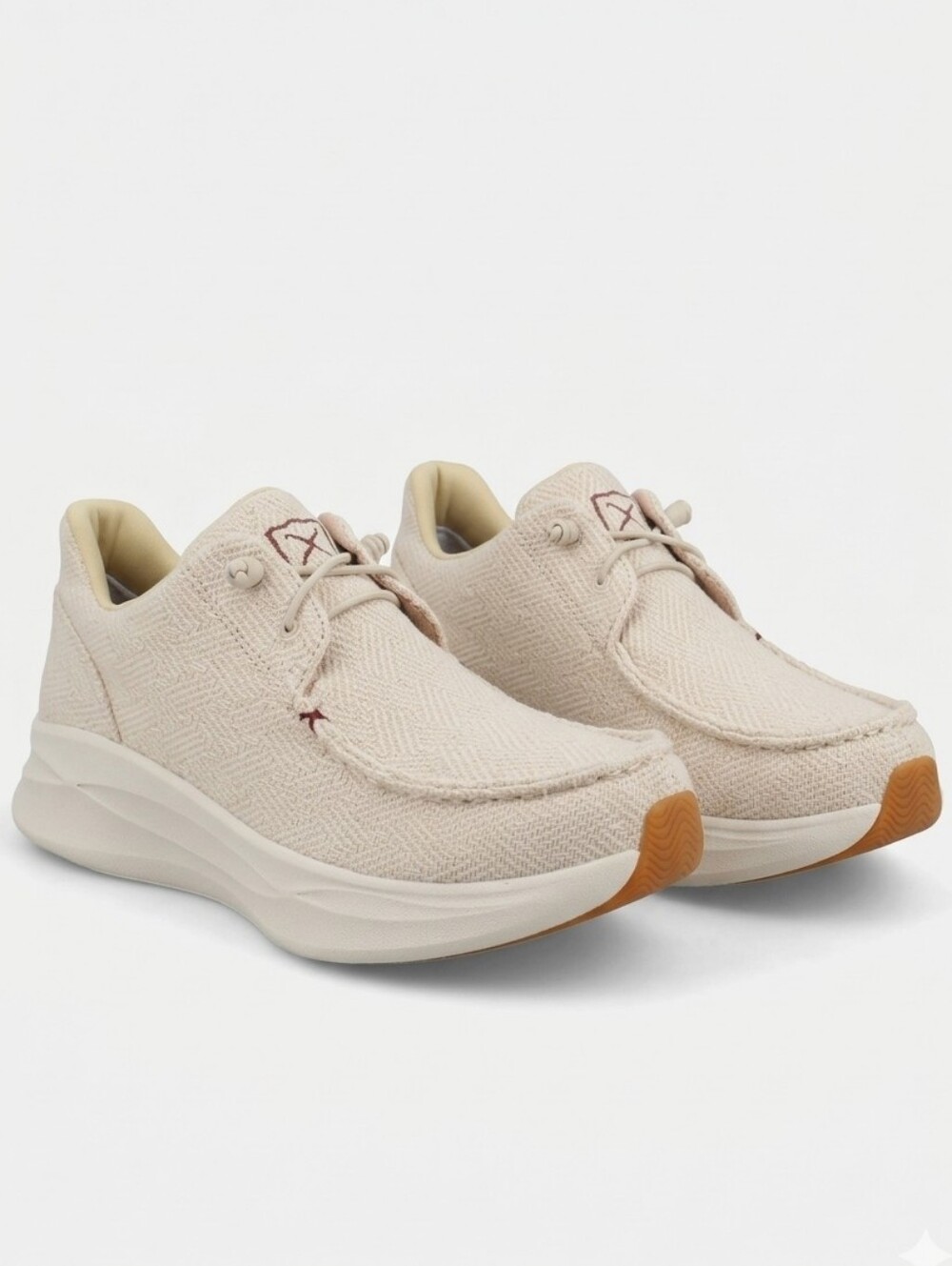 TWISTED X $99 Cream Ultralite Feather Slip On Moc Toe Canvas Loafers Shoes NWT